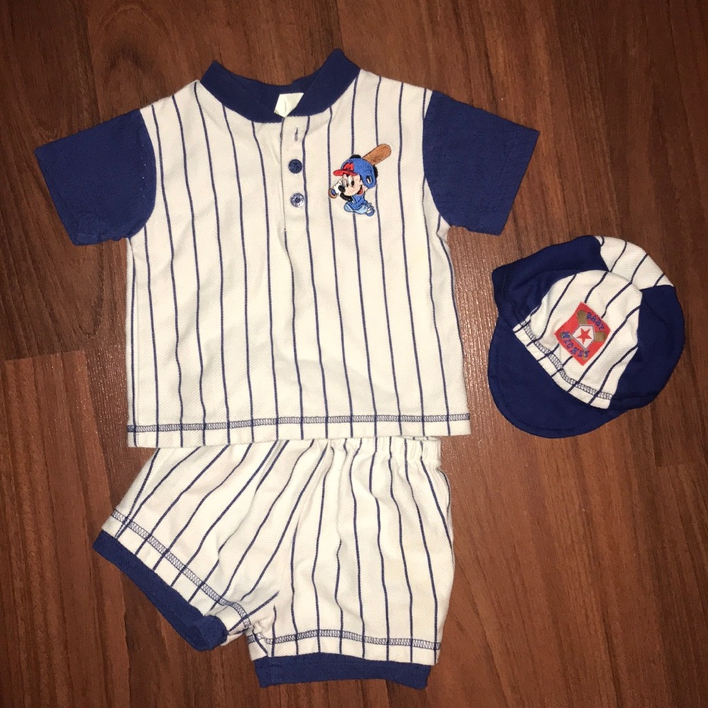 Vintage Mickey Mouse baseball outfit set